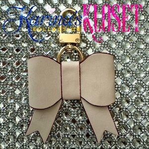 Vachetta Bow Custom Made Genuine Leather Keychain | Classy Purse Charm